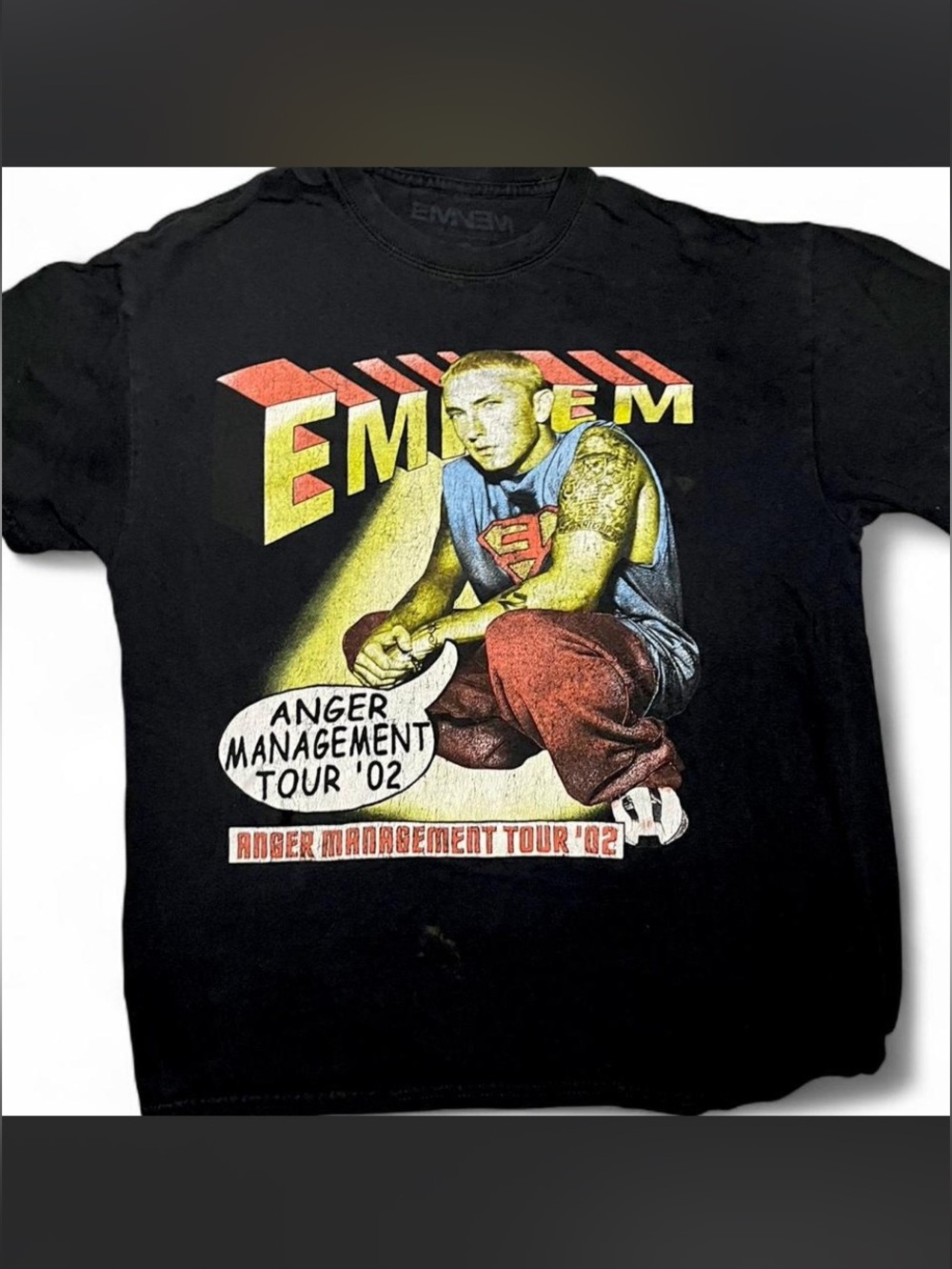 Vintage 2002 Eminem Anger Management Tour Shirt Superman Graphic 00s Rap Tee M